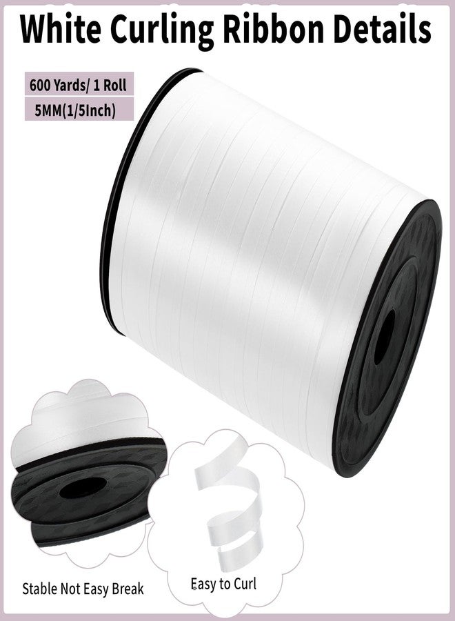 woric 600 Yards White Curling Ribbon 1/5 Inch Balloon String Ribbon Thin Ribbons for Art Crafts Gift Wrapping Wedding Birthday Party Decorations - Image 3